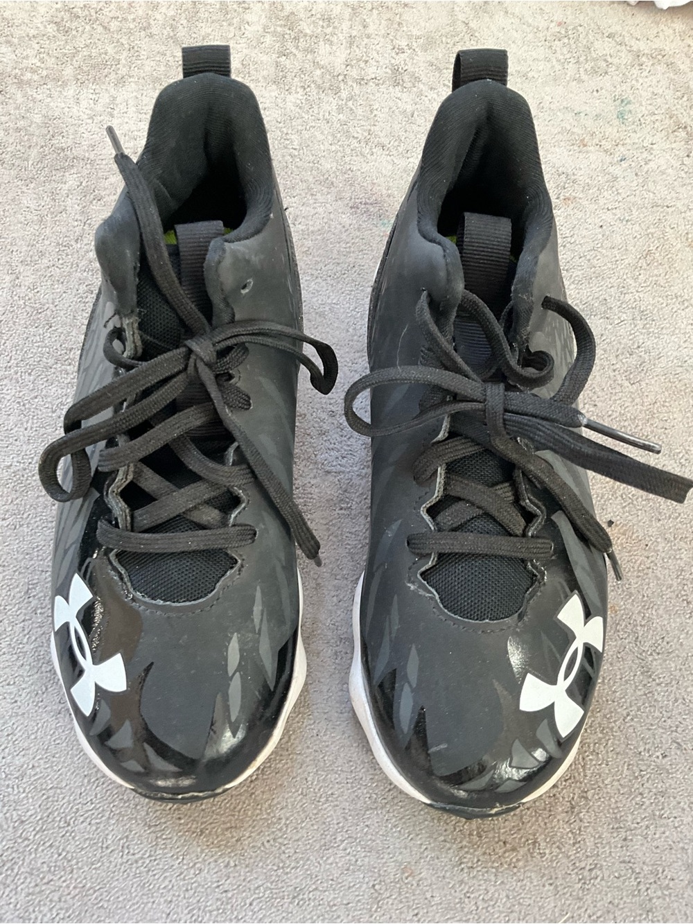 Under Armour Black and White Kids High-Top Sneakers